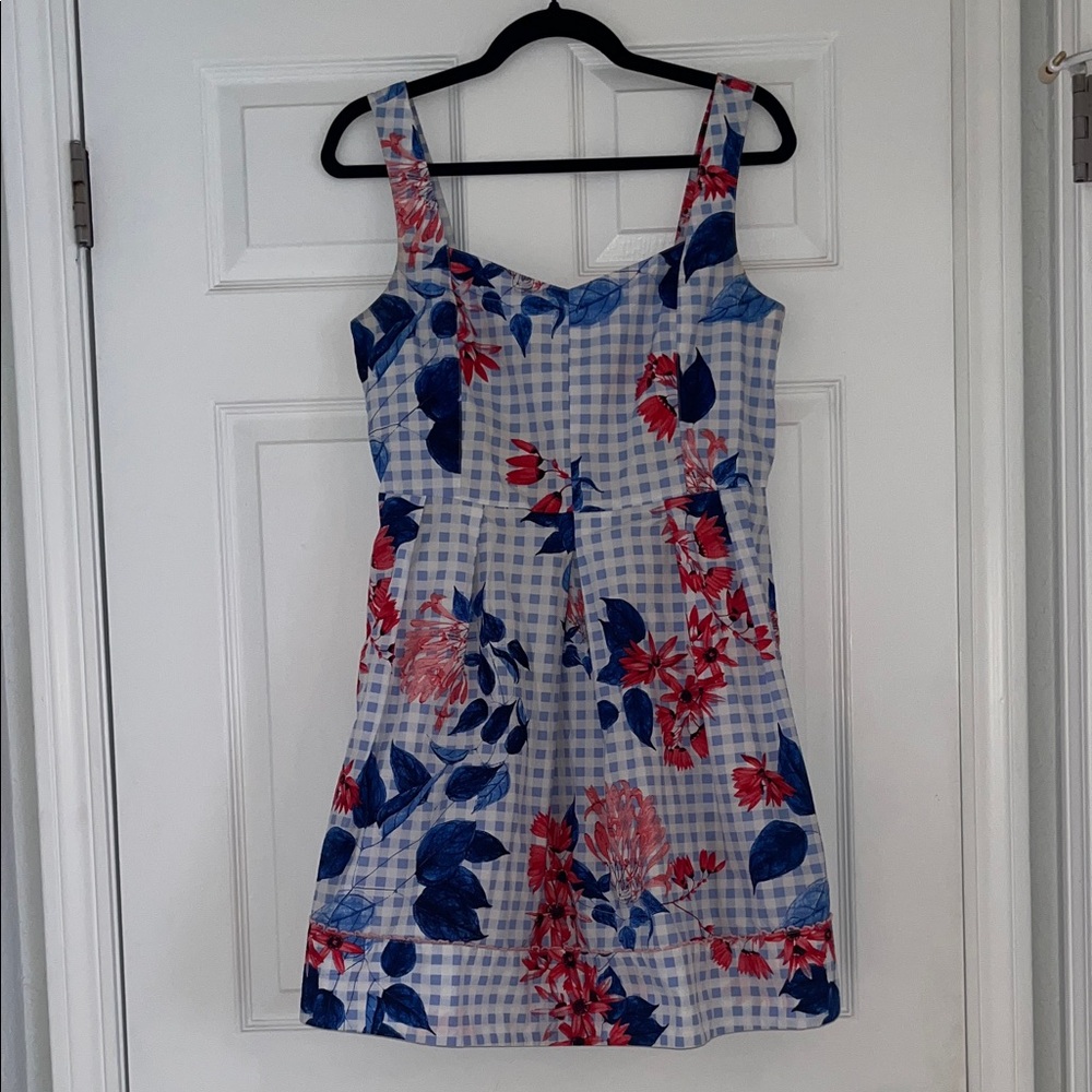 Draper James Blue and Red Floral Dress